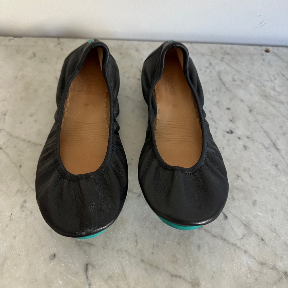 Tieks Classic Black Leather Flats